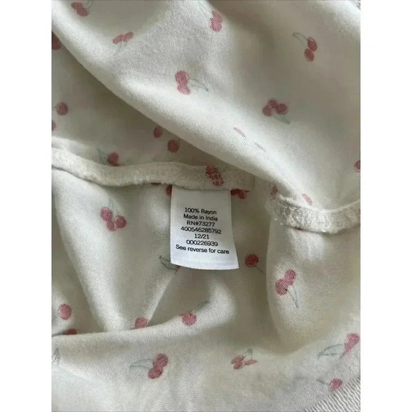 SO Retro Pinup Rockabilly Y2K Cherry Dress Button Down Tie Back Size Large - Picture 8 of 13